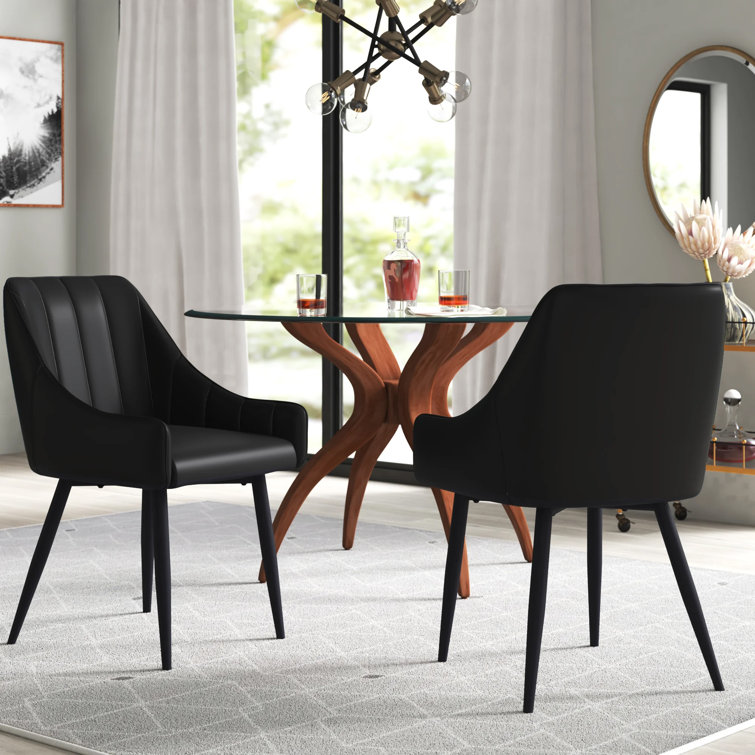 Black fabric discount dining room chairs